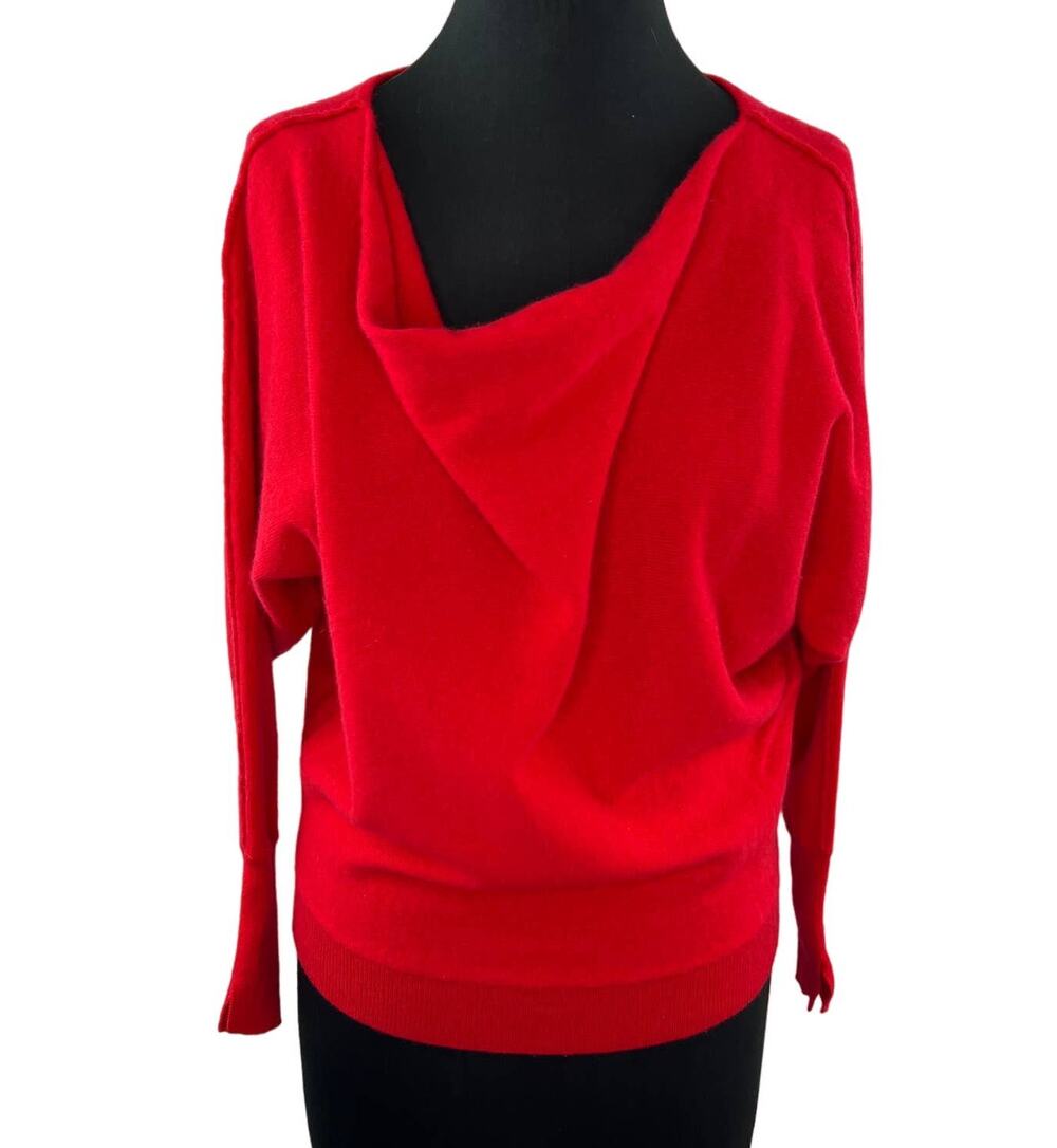 MINT VELVET Red Cowl Neckline Long Sleeve 100% Cashmere Pullover Sweater Size S